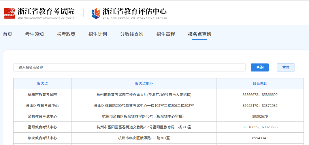 2026年浙江成人高考各地区报名点汇总